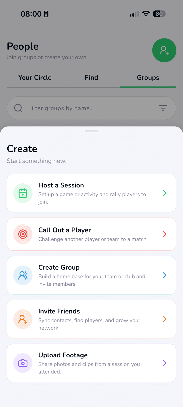 SpoVote app screen: Create a session